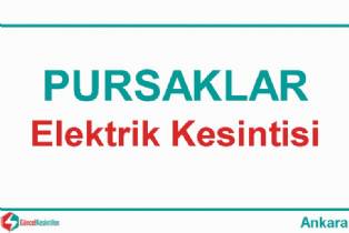 05 Nisan Cuma Ankara Pursaklar'da Elektrik Kesintisi